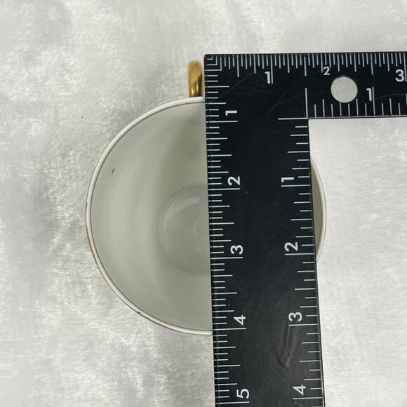 Thuny Czechoslovakia Porcelain Tea Cups Set Of 8 Floral Garland Gold Trim - Picture 14 of 15